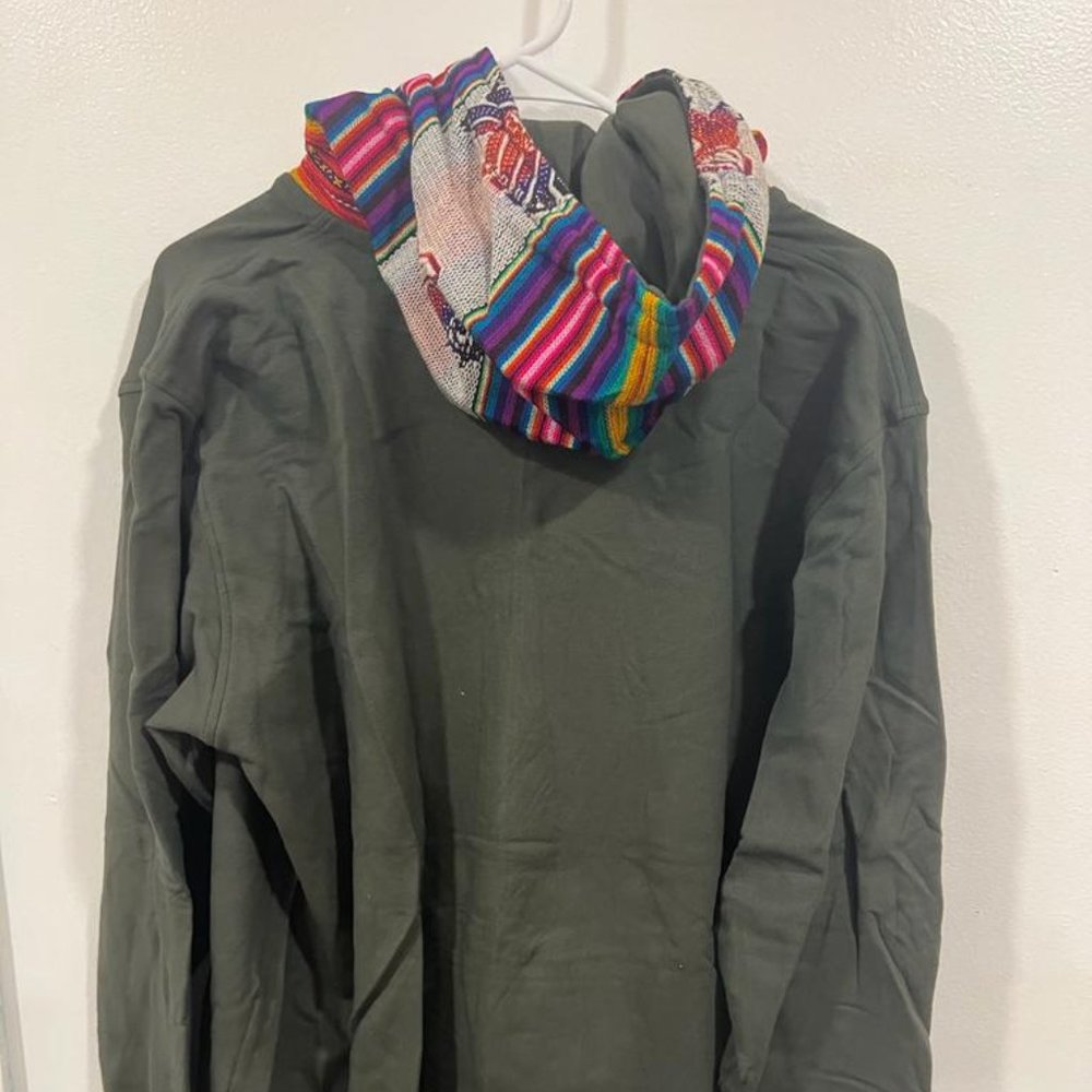 Peruvian Surf Hoodie men's unisex size Large, color gray - Picture 2 of 8